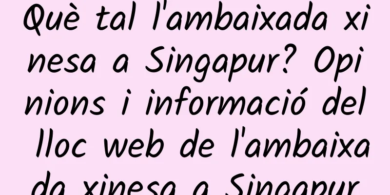 Què tal l'ambaixada xinesa a Singapur? Opinions i informació del lloc web de l'ambaixada xinesa a Singapur