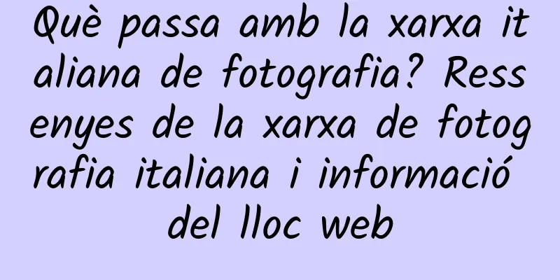 Què passa amb la xarxa italiana de fotografia? Ressenyes de la xarxa de fotografia italiana i informació del lloc web
