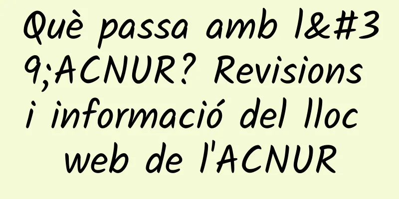 Què passa amb l'ACNUR? Revisions i informació del lloc web de l'ACNUR