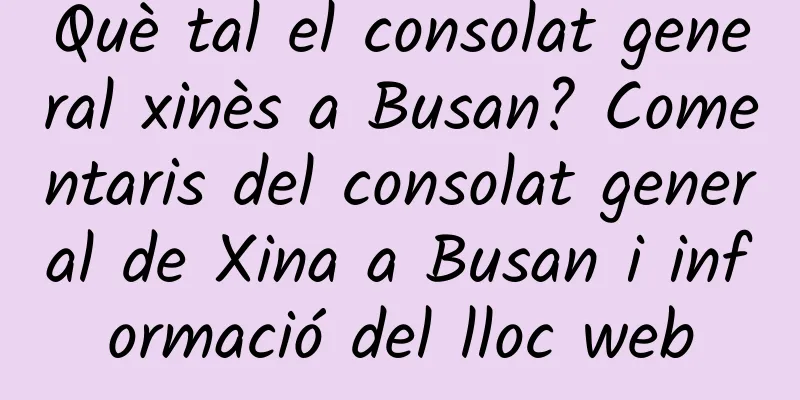 Què tal el consolat general xinès a Busan? Comentaris del consolat general de Xina a Busan i informació del lloc web