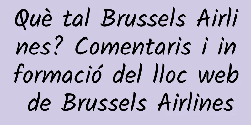 Què tal Brussels Airlines? Comentaris i informació del lloc web de Brussels Airlines