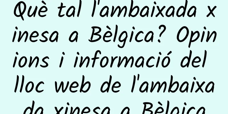 Què tal l'ambaixada xinesa a Bèlgica? Opinions i informació del lloc web de l'ambaixada xinesa a Bèlgica