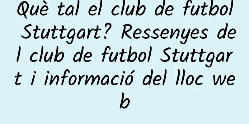 Què tal el club de futbol Stuttgart? Ressenyes del club de futbol Stuttgart i informació del lloc web