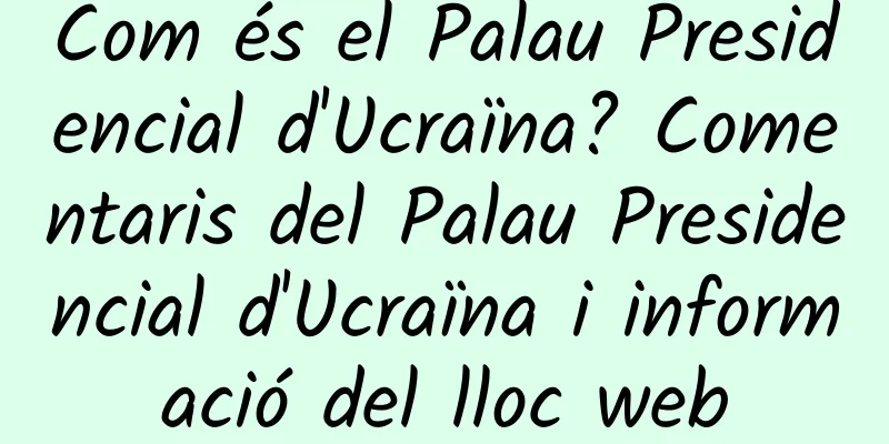 Com és el Palau Presidencial d'Ucraïna? Comentaris del Palau Presidencial d'Ucraïna i informació del lloc web