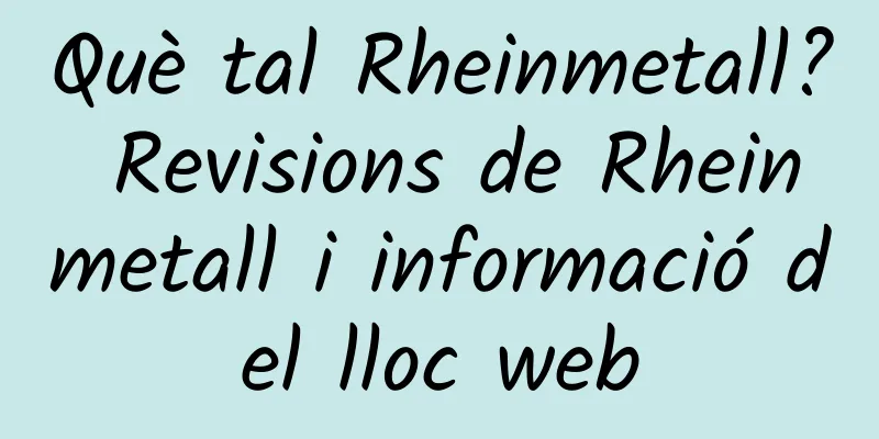 Què tal Rheinmetall? Revisions de Rheinmetall i informació del lloc web