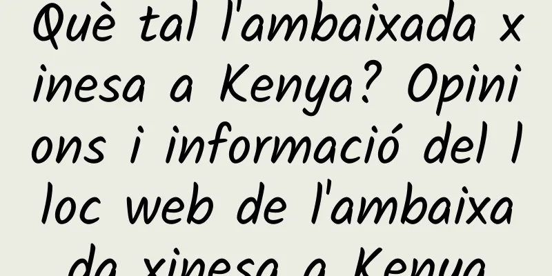 Què tal l'ambaixada xinesa a Kenya? Opinions i informació del lloc web de l'ambaixada xinesa a Kenya