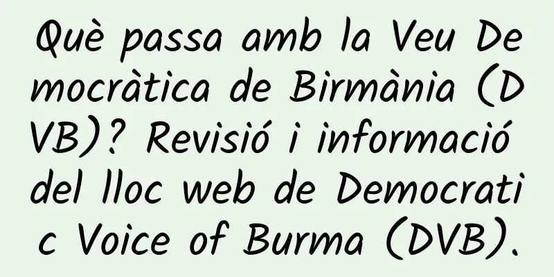 Què passa amb la Veu Democràtica de Birmània (DVB)? Revisió i informació del lloc web de Democratic Voice of Burma (DVB).