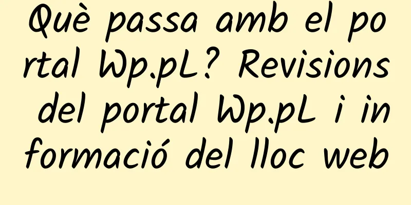 Què passa amb el portal Wp.pL? Revisions del portal Wp.pL i informació del lloc web