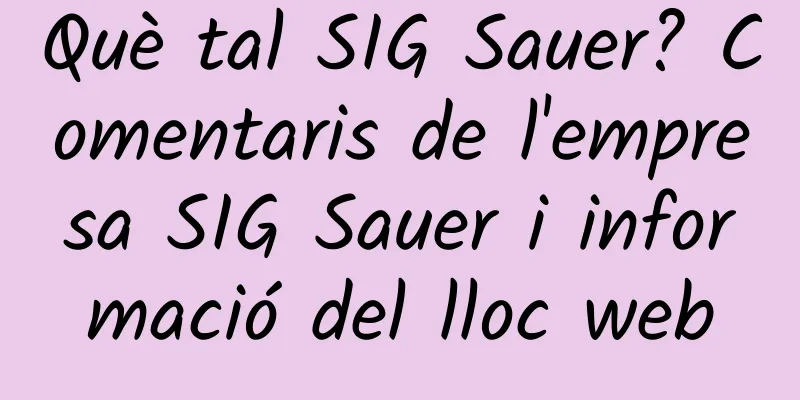 Què tal SIG Sauer? Comentaris de l'empresa SIG Sauer i informació del lloc web