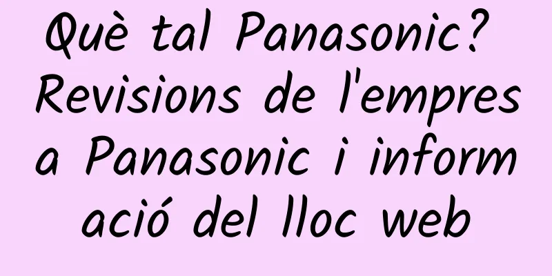 Què tal Panasonic? Revisions de l'empresa Panasonic i informació del lloc web