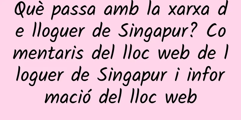 Què passa amb la xarxa de lloguer de Singapur? Comentaris del lloc web de lloguer de Singapur i informació del lloc web