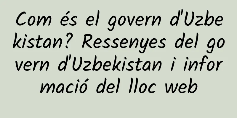 Com és el govern d'Uzbekistan? Ressenyes del govern d'Uzbekistan i informació del lloc web