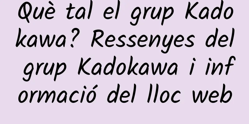 Què tal el grup Kadokawa? Ressenyes del grup Kadokawa i informació del lloc web