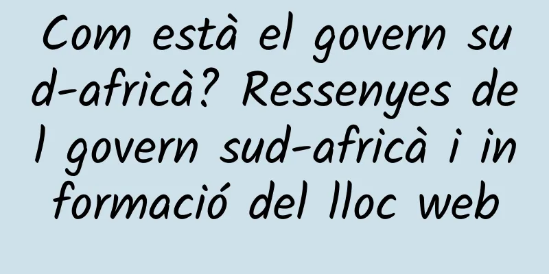 Com està el govern sud-africà? Ressenyes del govern sud-africà i informació del lloc web