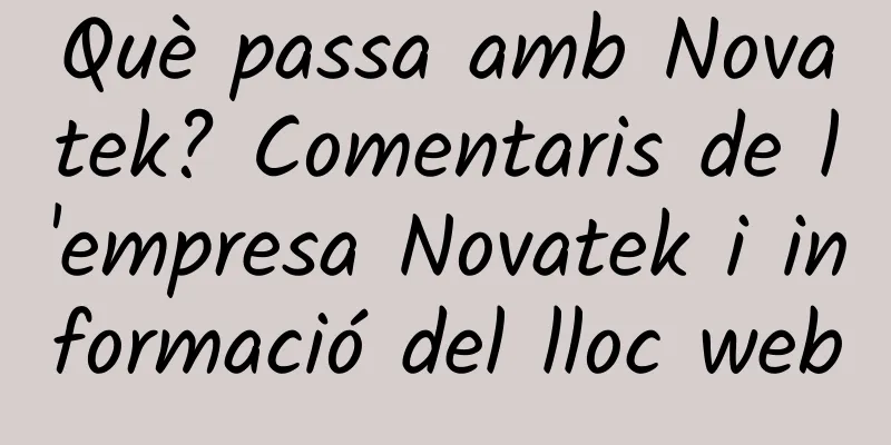 Què passa amb Novatek? Comentaris de l'empresa Novatek i informació del lloc web