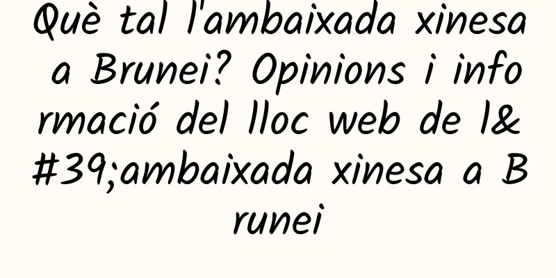 Què tal l'ambaixada xinesa a Brunei? Opinions i informació del lloc web de l'ambaixada xinesa a Brunei