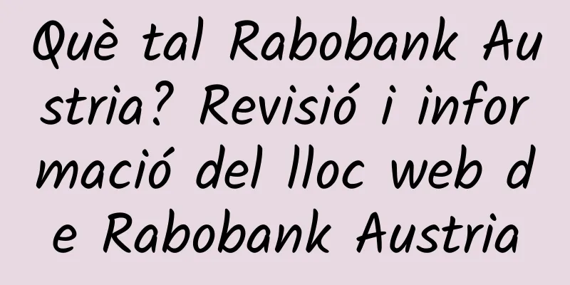 Què tal Rabobank Austria? Revisió i informació del lloc web de Rabobank Austria