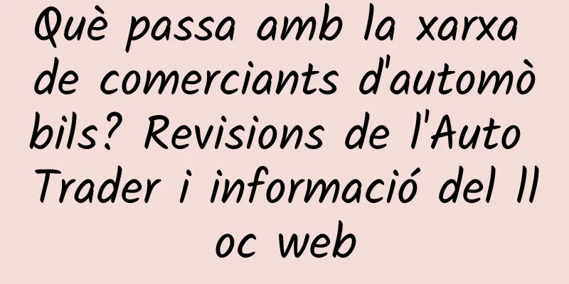 Què passa amb la xarxa de comerciants d'automòbils? Revisions de l'Auto Trader i informació del lloc web