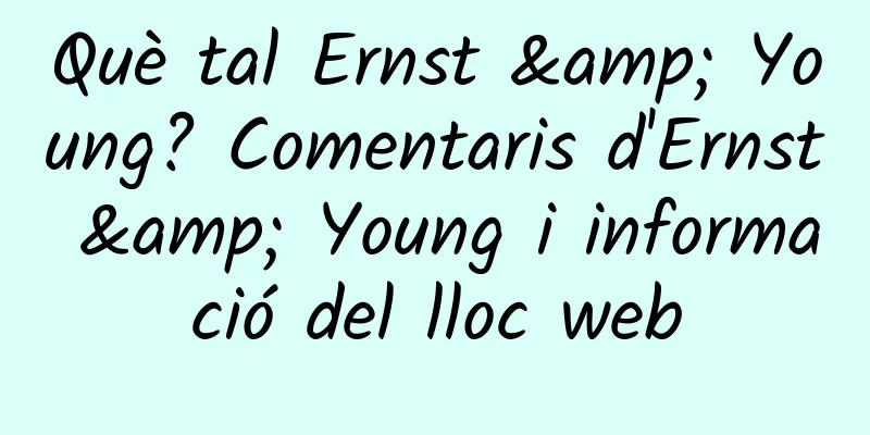 Què tal Ernst & Young? Comentaris d'Ernst & Young i informació del lloc web