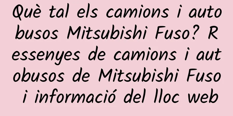 Què tal els camions i autobusos Mitsubishi Fuso? Ressenyes de camions i autobusos de Mitsubishi Fuso i informació del lloc web