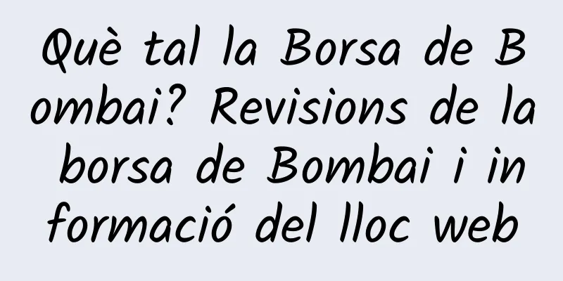 Què tal la Borsa de Bombai? Revisions de la borsa de Bombai i informació del lloc web