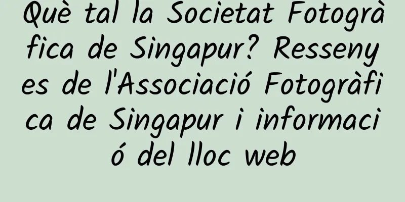 Què tal la Societat Fotogràfica de Singapur? Ressenyes de l'Associació Fotogràfica de Singapur i informació del lloc web