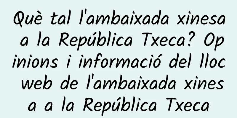Què tal l'ambaixada xinesa a la República Txeca? Opinions i informació del lloc web de l'ambaixada xinesa a la República Txeca