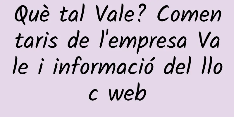 Què tal Vale? Comentaris de l'empresa Vale i informació del lloc web
