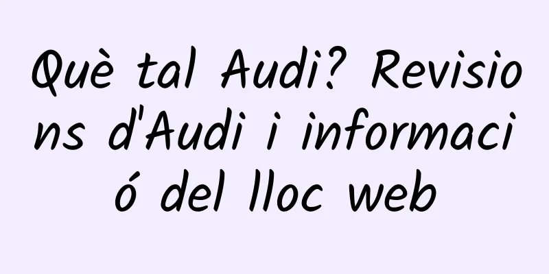 Què tal Audi? Revisions d'Audi i informació del lloc web
