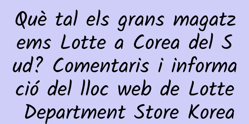 Què tal els grans magatzems Lotte a Corea del Sud? Comentaris i informació del lloc web de Lotte Department Store Korea