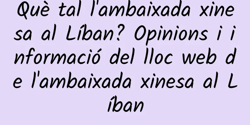 Què tal l'ambaixada xinesa al Líban? Opinions i informació del lloc web de l'ambaixada xinesa al Líban