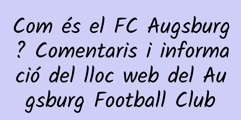 Com és el FC Augsburg? Comentaris i informació del lloc web del Augsburg Football Club