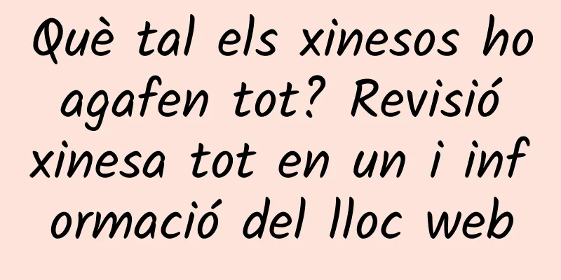 Què tal els xinesos ho agafen tot? Revisió xinesa tot en un i informació del lloc web