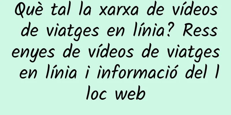 Què tal la xarxa de vídeos de viatges en línia? Ressenyes de vídeos de viatges en línia i informació del lloc web