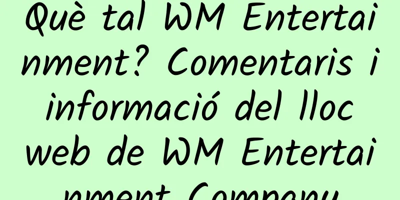 Què tal WM Entertainment? Comentaris i informació del lloc web de WM Entertainment Company