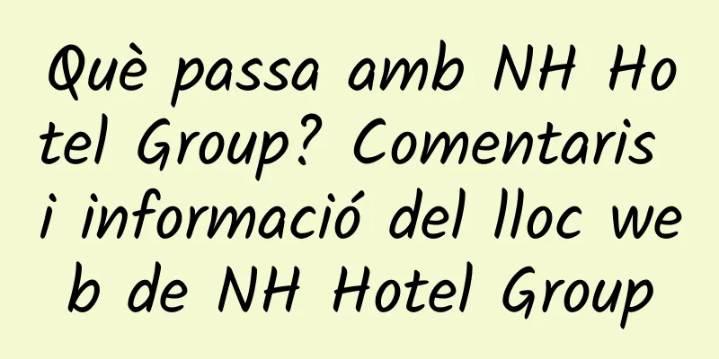 Què passa amb NH Hotel Group? Comentaris i informació del lloc web de NH Hotel Group
