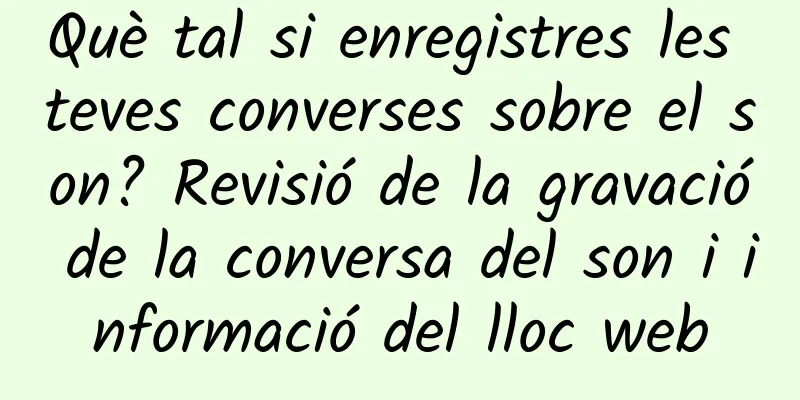 Què tal si enregistres les teves converses sobre el son? Revisió de la gravació de la conversa del son i informació del lloc web