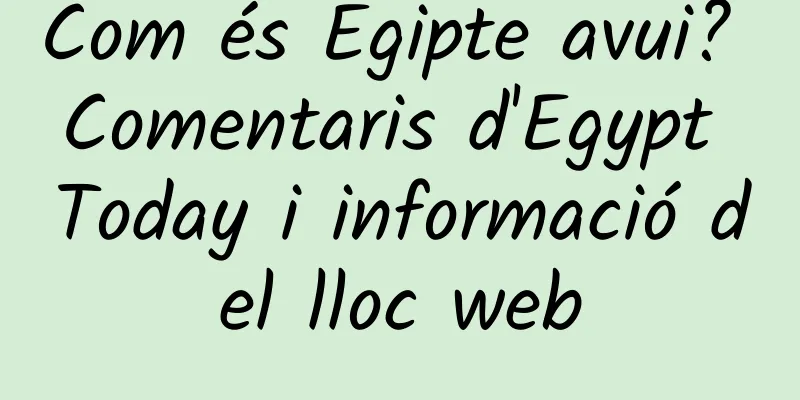 Com és Egipte avui? Comentaris d'Egypt Today i informació del lloc web