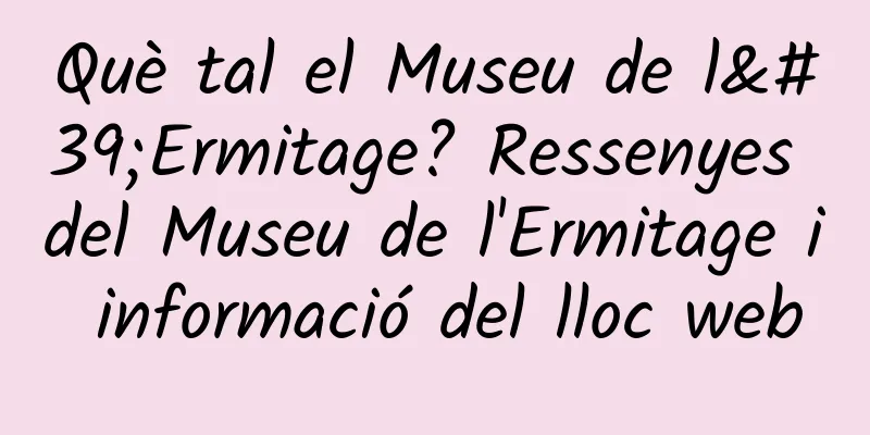 Què tal el Museu de l'Ermitage? Ressenyes del Museu de l'Ermitage i informació del lloc web