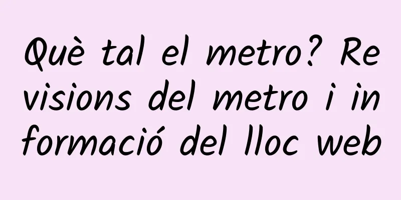 Què tal el metro? Revisions del metro i informació del lloc web