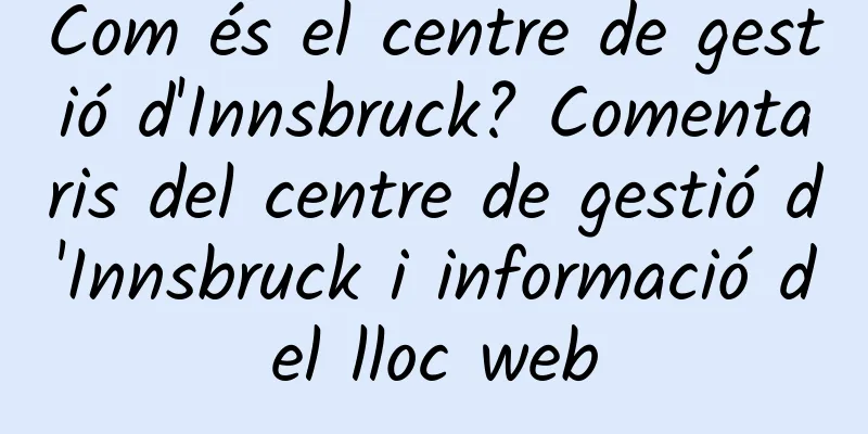 Com és el centre de gestió d'Innsbruck? Comentaris del centre de gestió d'Innsbruck i informació del lloc web