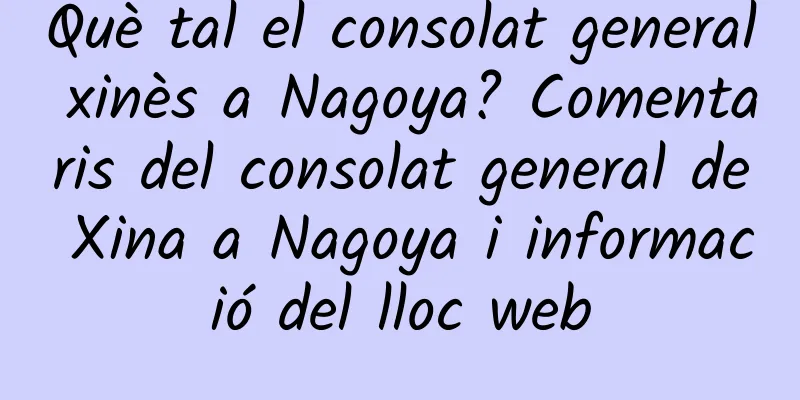 Què tal el consolat general xinès a Nagoya? Comentaris del consolat general de Xina a Nagoya i informació del lloc web