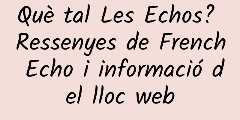 Què tal Les Echos? Ressenyes de French Echo i informació del lloc web