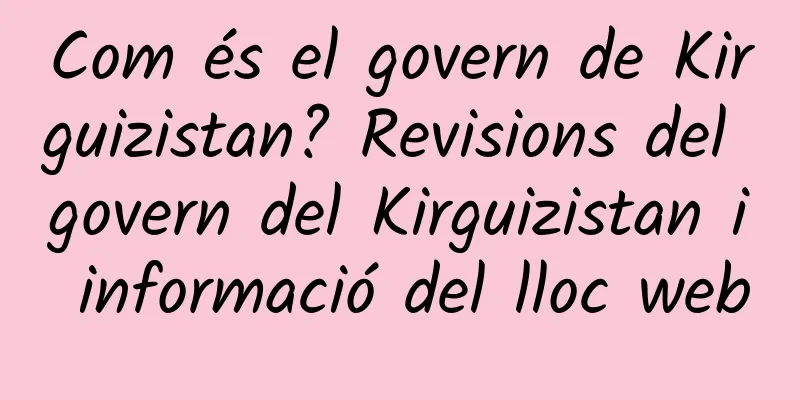 Com és el govern de Kirguizistan? Revisions del govern del Kirguizistan i informació del lloc web