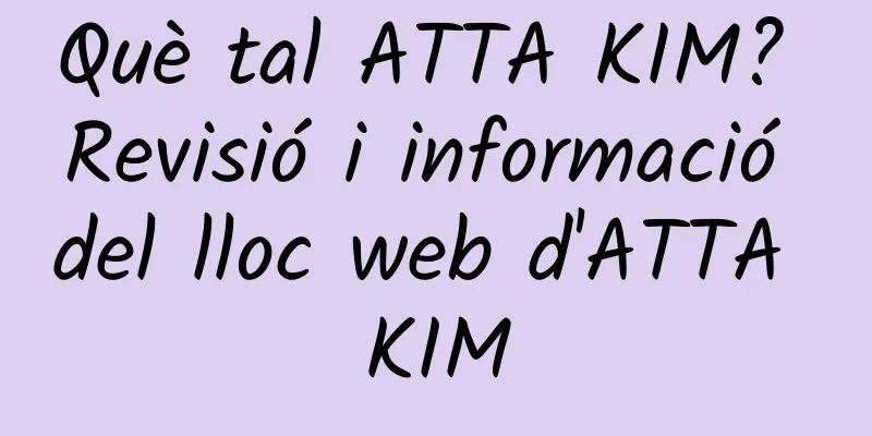 Què tal ATTA KIM? Revisió i informació del lloc web d'ATTA KIM