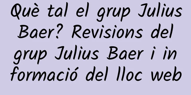 Què tal el grup Julius Baer? Revisions del grup Julius Baer i informació del lloc web
