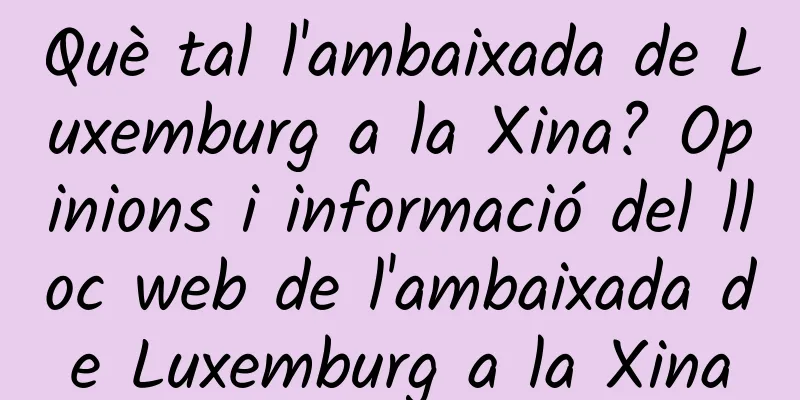 Què tal l'ambaixada de Luxemburg a la Xina? Opinions i informació del lloc web de l'ambaixada de Luxemburg a la Xina