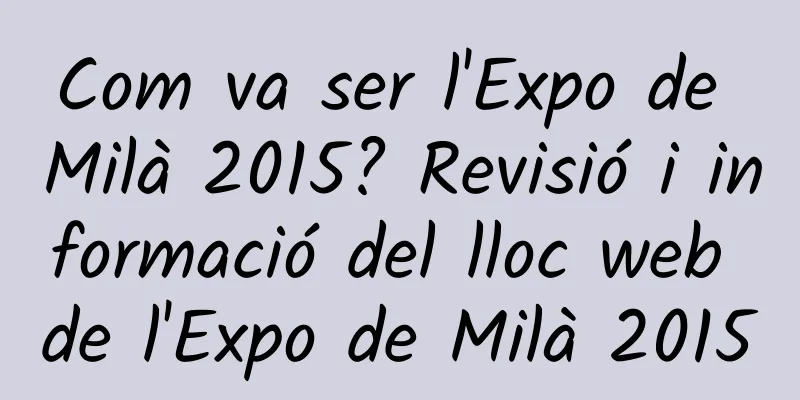 Com va ser l'Expo de Milà 2015? Revisió i informació del lloc web de l'Expo de Milà 2015