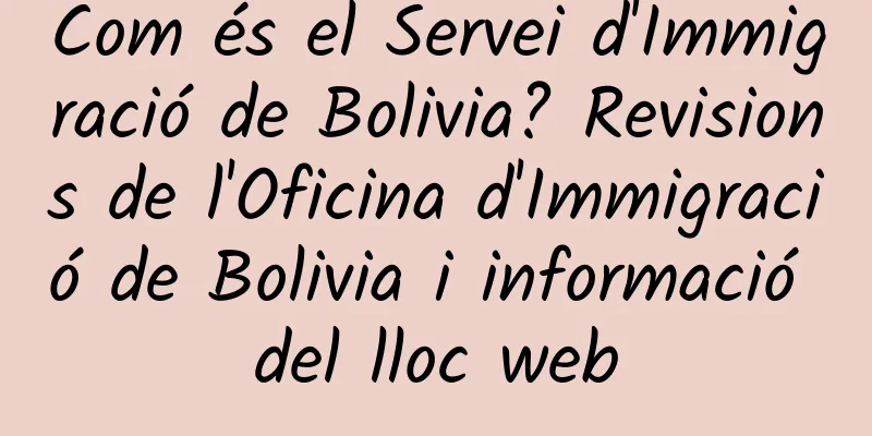Com és el Servei d'Immigració de Bolivia? Revisions de l'Oficina d'Immigració de Bolivia i informació del lloc web
