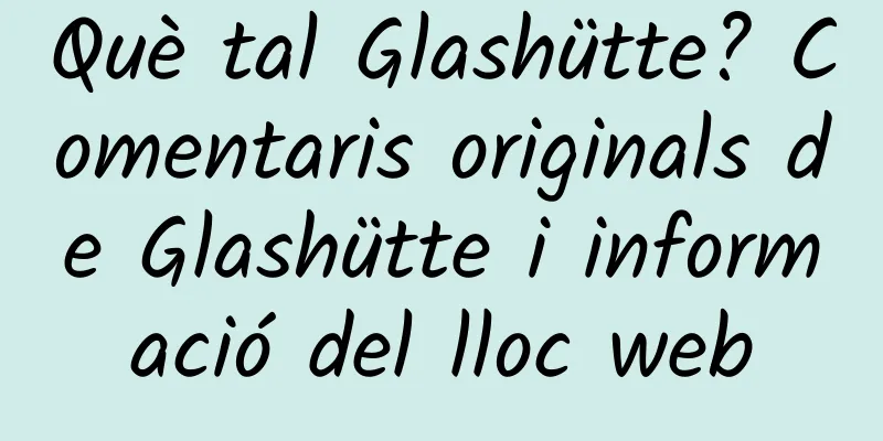 Què tal Glashütte? Comentaris originals de Glashütte i informació del lloc web